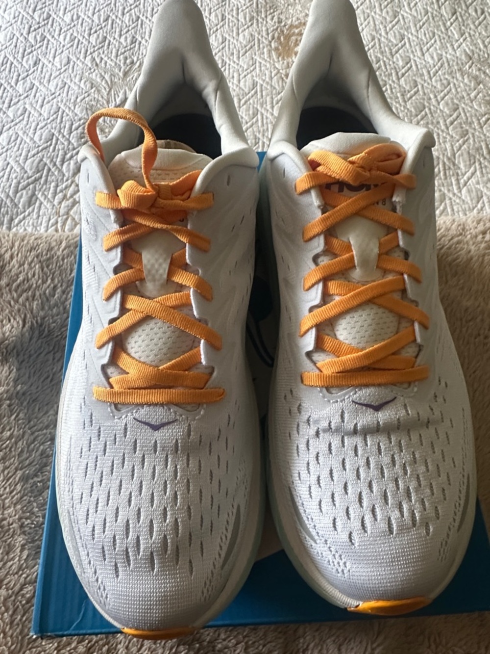 Hoka Clifton White with Yellow Accents Size 11 New!